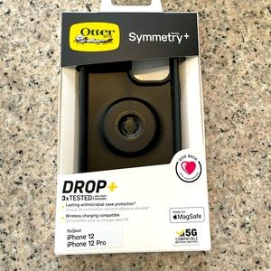 Otter box black Symmetry series case w/ pop socket